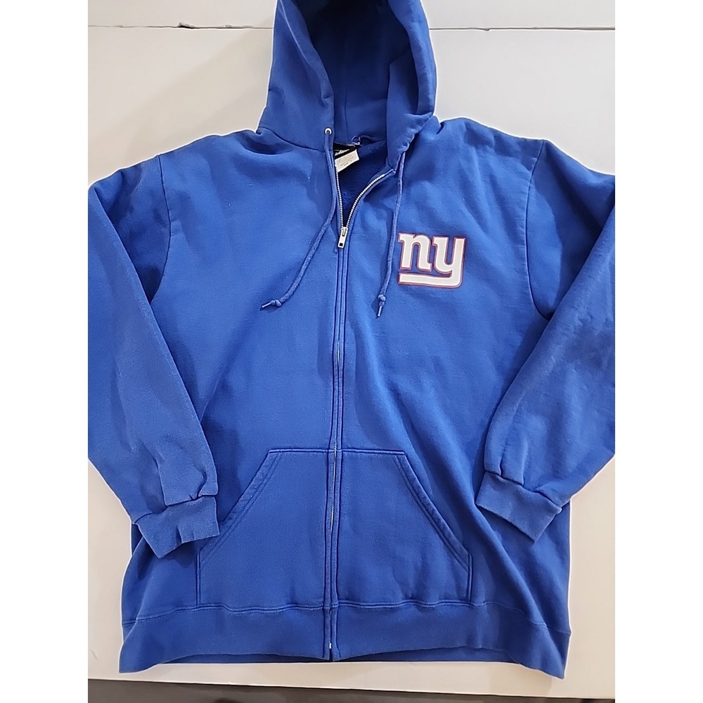 Vintage NY Giants NFL Team Apparel Royal Full Zip Hoodie Size US Large